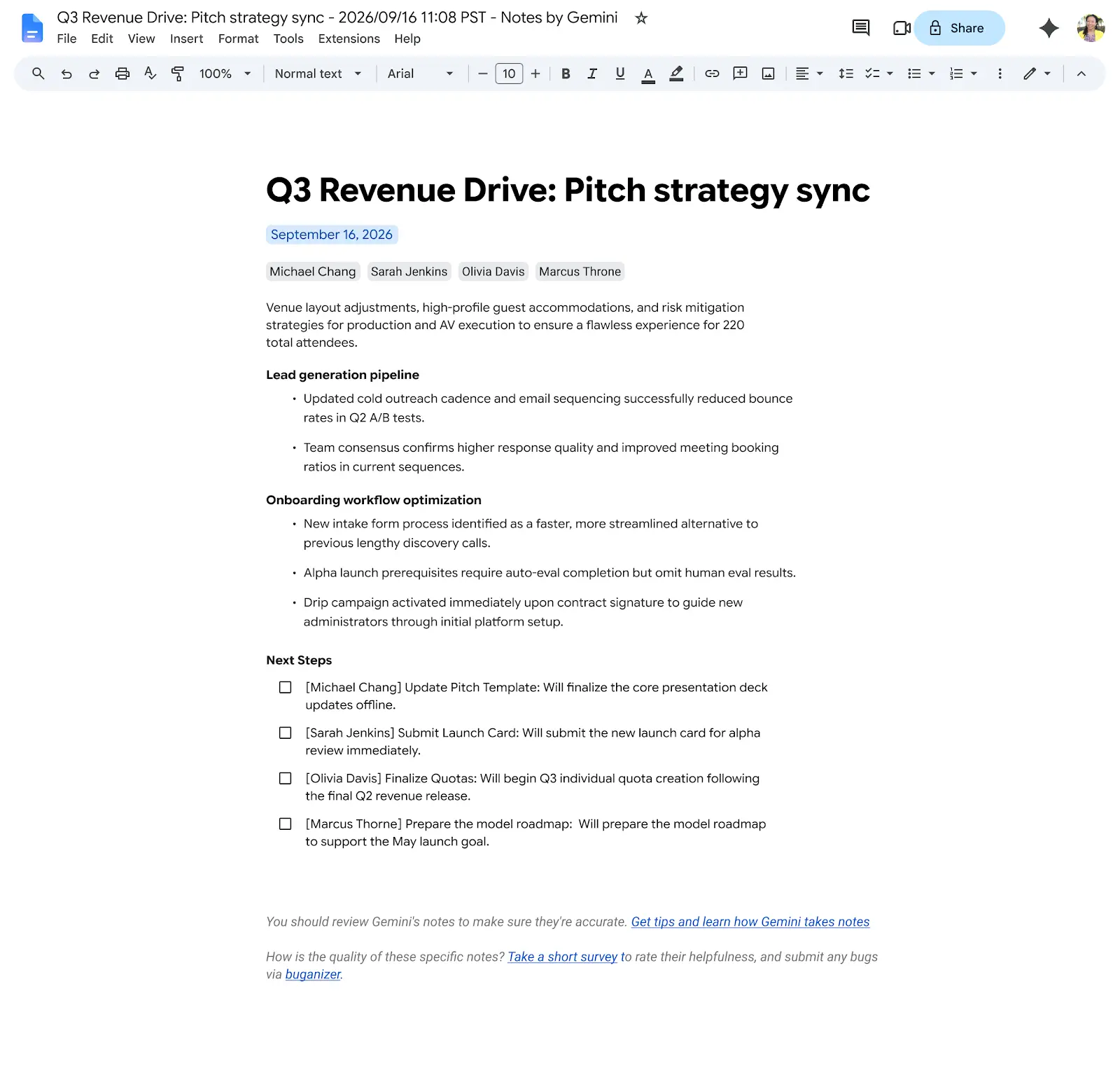 Google Meet lance Quick notes : l’IA résume désormais vos réunions sur une seule page