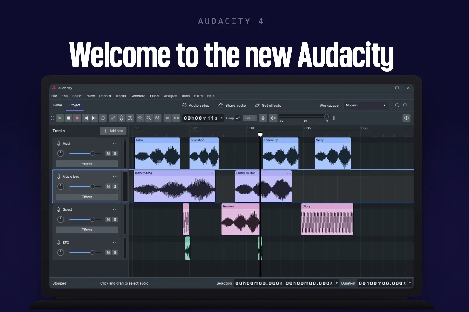 Audacity 4.0 : nouveau design, mode sombre et édition non destructive renforcée