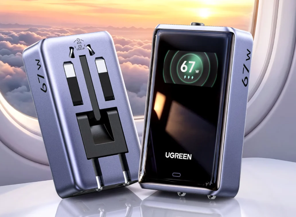 Ugreen X576 : un chargeur de voyage 67 W avec écran, 3 ports USB et prises internationales 45 Ugreen 67W Travel Charger 1