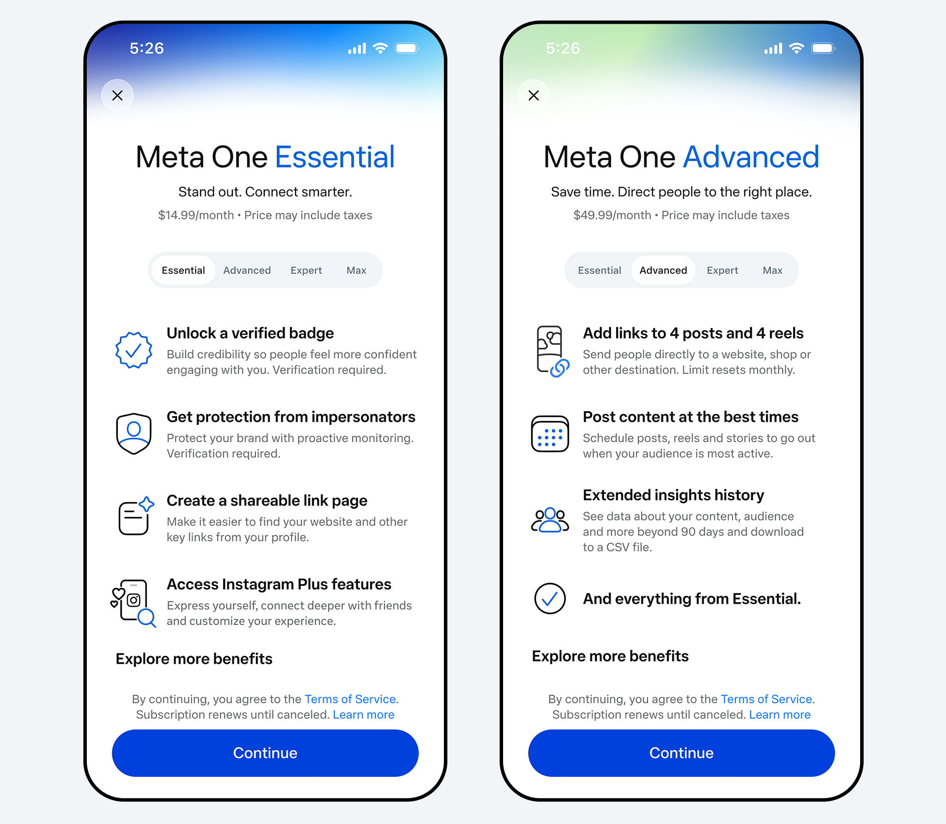 Qu'est-ce que Meta One, le service d'abonnement de Meta ? 21 04 PLAN OFFERINGS INCLUDING PRICING Carousel 01 1