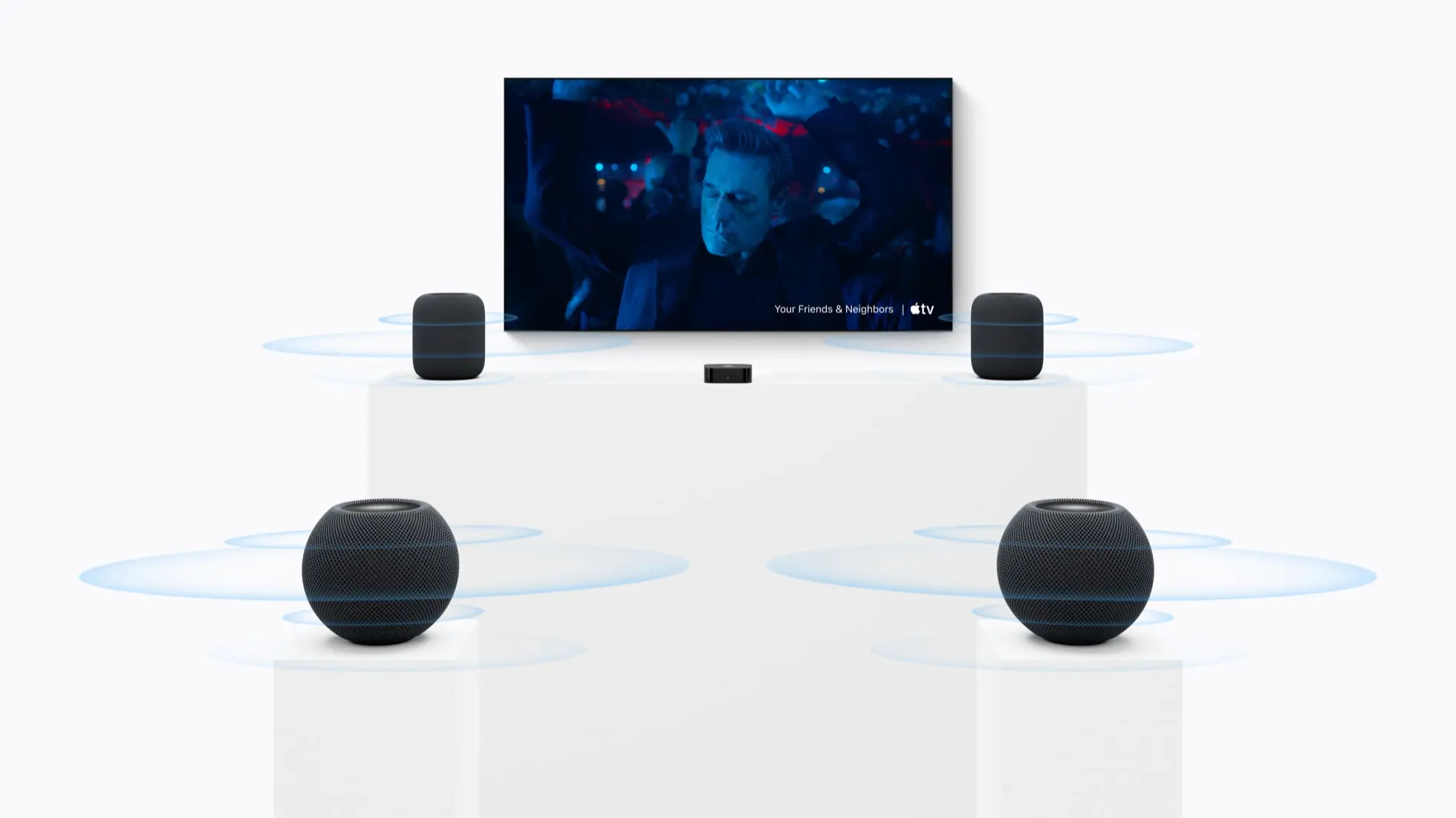 HomePod mini 2 : puce S10, Siri AI et cinq couleurs, dès 169 euros 81 Apple TV 4K home theater setup