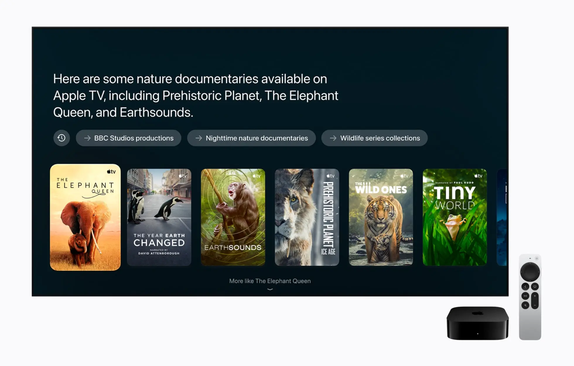 Apple TV 4K (2026) : puce A19, Siri AI et Siri Remote localisable à 349 euros 65 Apple TV 4K with Siri AI suggestions