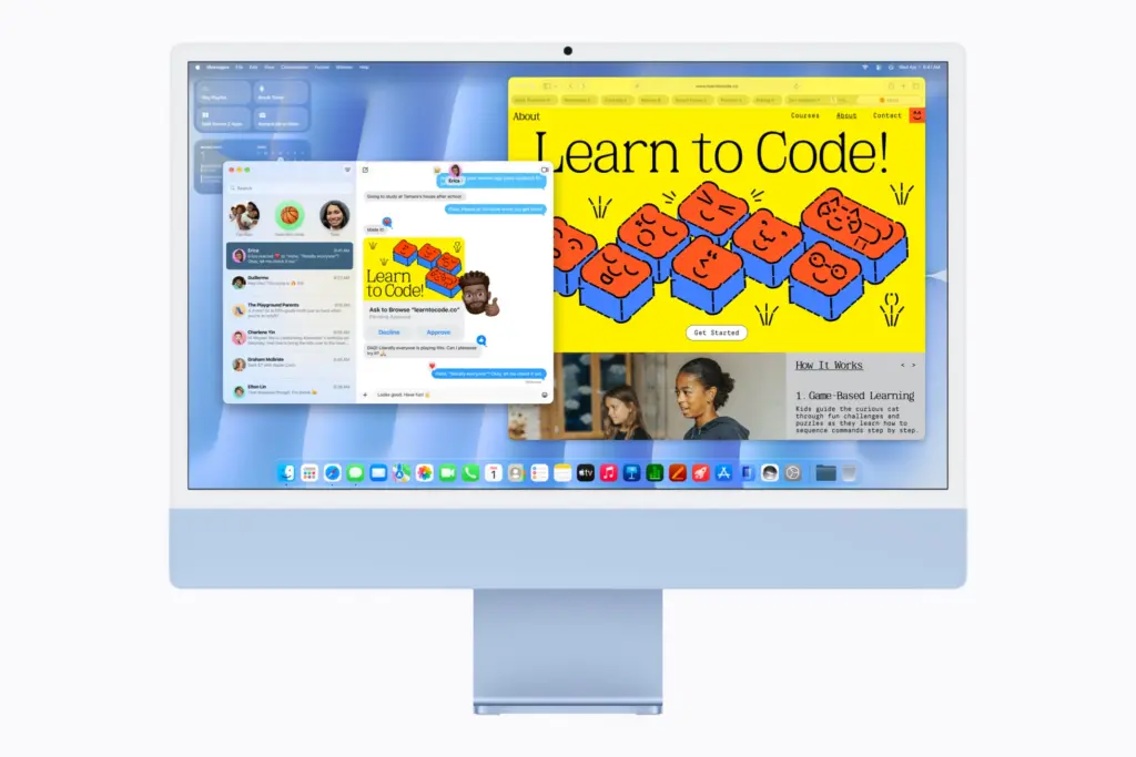 iMac M6 : Apple renouvelle son ordinateur tout-en-un avec une puce gravée en 2 nm 51 Apple iMac with M6 Messages Safari 261027 big.jpg.large 2x
