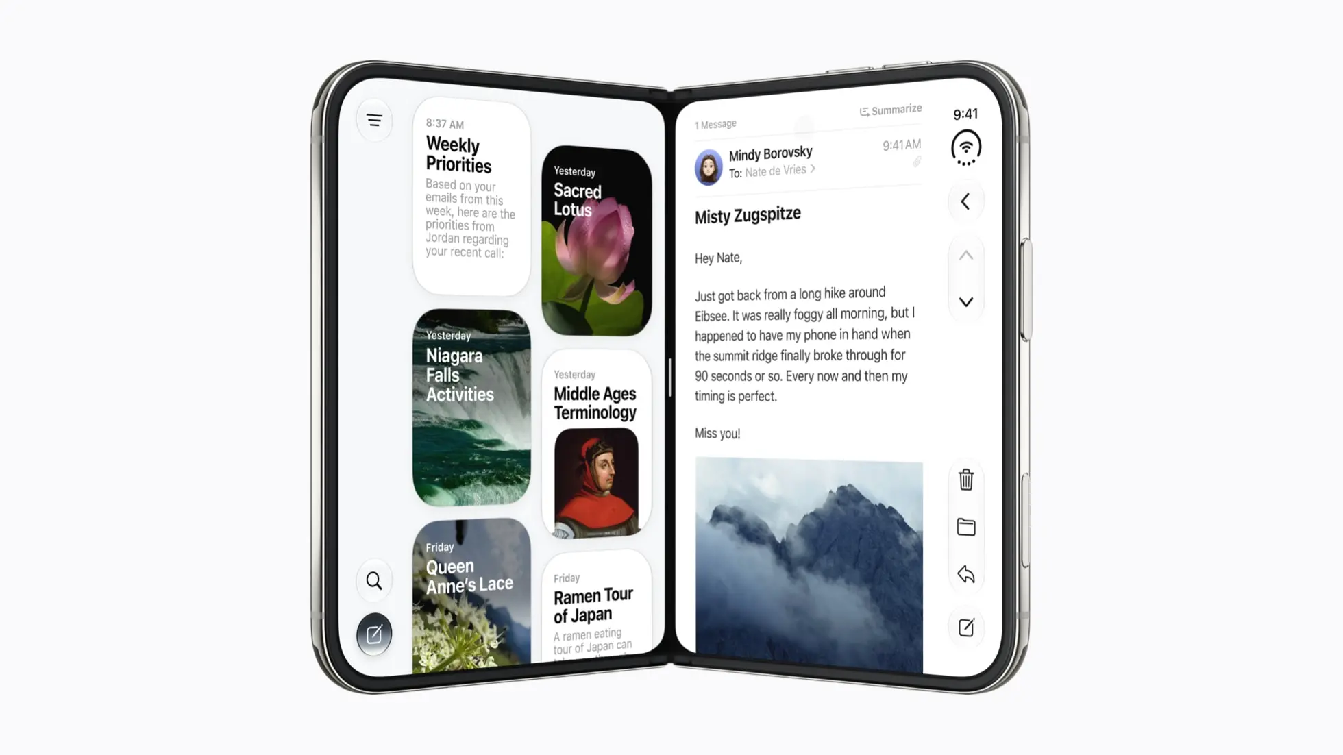 iPhone Duo : ce que disent les premiers tests du smartphone pliable d'Apple 79 Apple iPhone Duo multitasking Siri and