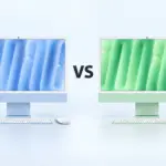 Comparatif iMac bleu et vert