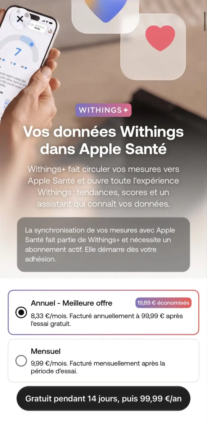 Withings+ : Withings impose un abonnement pour partager ses données de santé avec Apple Health 79 HUhxOrxXgAEVjbn