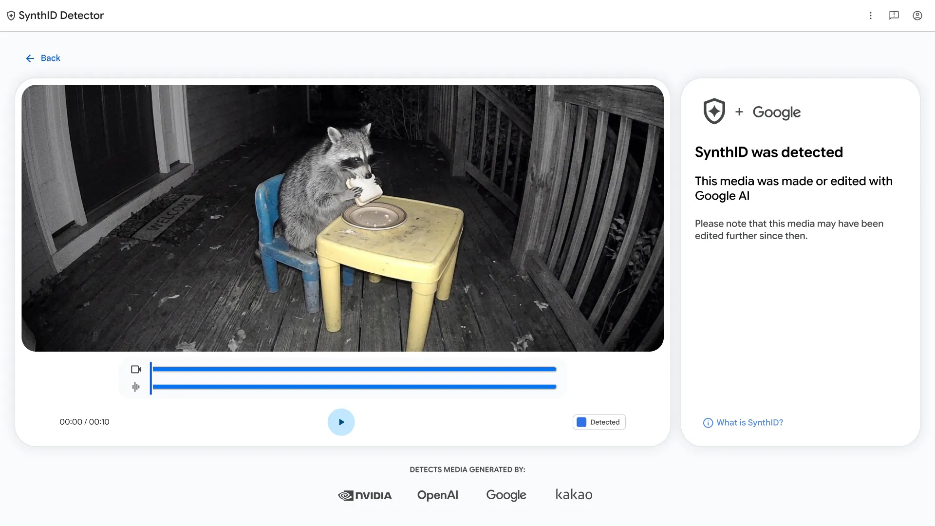 Google lance SynthID Detector pour identifier les contenus générés par IA 71 Raccoon Video SynthIDDetector.width 2000.format webp