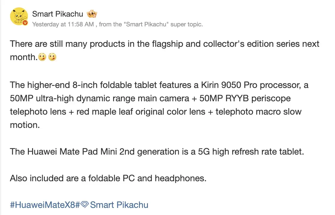 Huawei Mate X8 : une puce Kirin 9050 Pro et un téléobjectif périscopique de 50 MP en préparation 53 Screen 2026 10 31 at 08.39.16