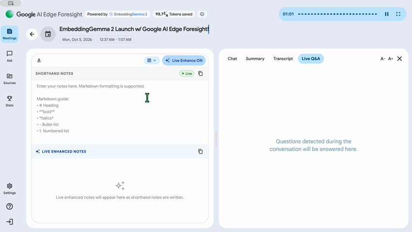 foresight retrieval live and chat
