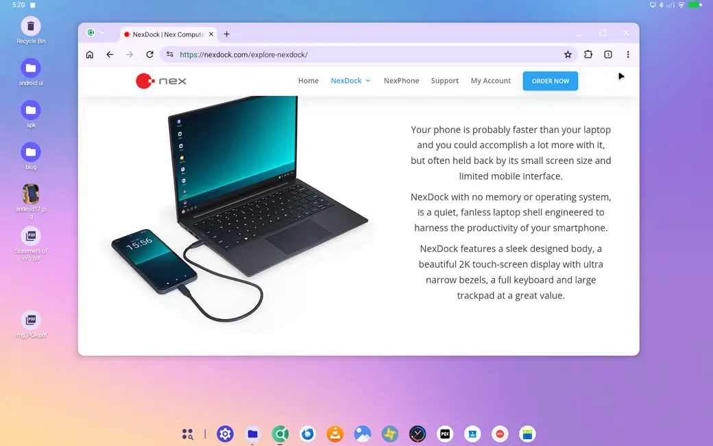 nexphone android desktop 1